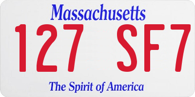 MA license plate 127SF7