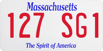 MA license plate 127SG1
