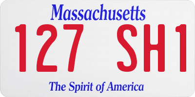MA license plate 127SH1