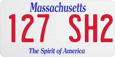 MA license plate 127SH2