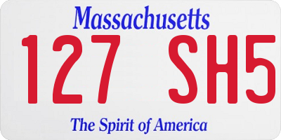 MA license plate 127SH5