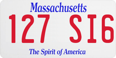 MA license plate 127SI6