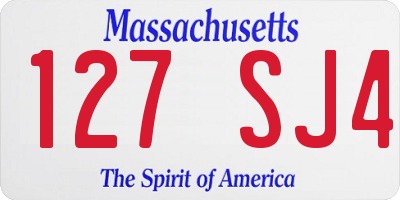 MA license plate 127SJ4