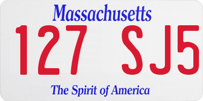 MA license plate 127SJ5