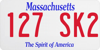 MA license plate 127SK2