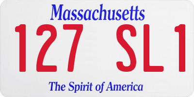 MA license plate 127SL1