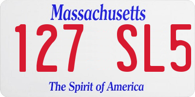 MA license plate 127SL5