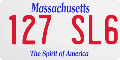 MA license plate 127SL6
