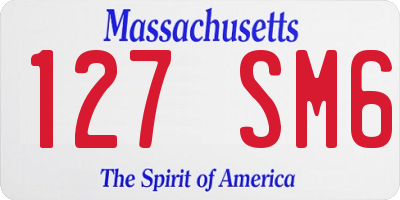 MA license plate 127SM6