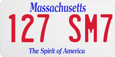 MA license plate 127SM7