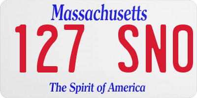 MA license plate 127SN0
