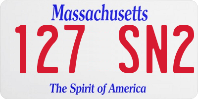 MA license plate 127SN2