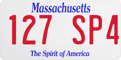 MA license plate 127SP4