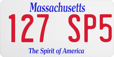 MA license plate 127SP5