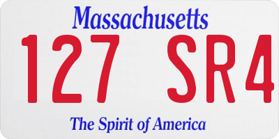 MA license plate 127SR4