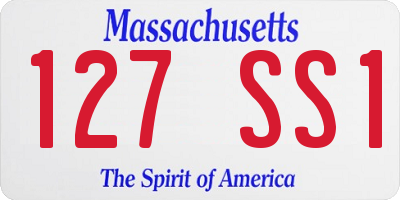 MA license plate 127SS1