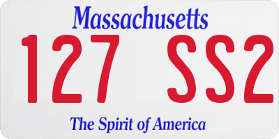 MA license plate 127SS2
