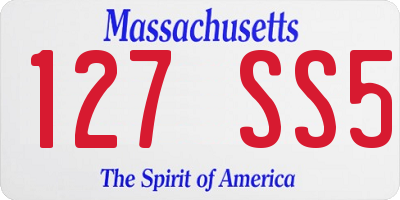 MA license plate 127SS5