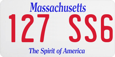 MA license plate 127SS6
