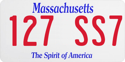 MA license plate 127SS7