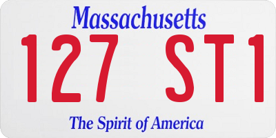 MA license plate 127ST1