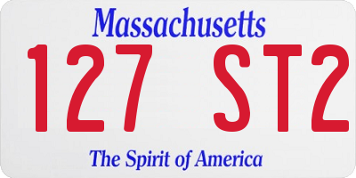 MA license plate 127ST2