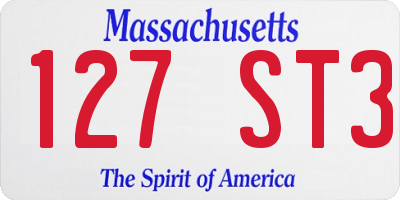MA license plate 127ST3