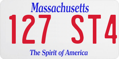 MA license plate 127ST4