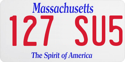 MA license plate 127SU5