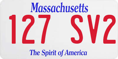 MA license plate 127SV2