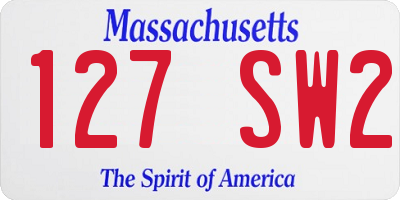 MA license plate 127SW2