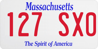 MA license plate 127SX0
