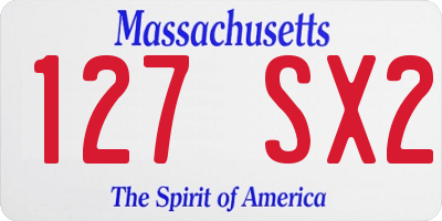 MA license plate 127SX2