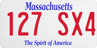 MA license plate 127SX4