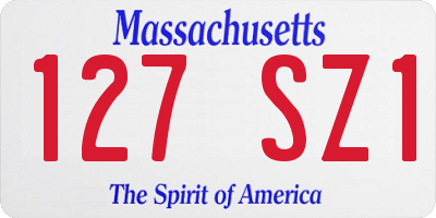 MA license plate 127SZ1