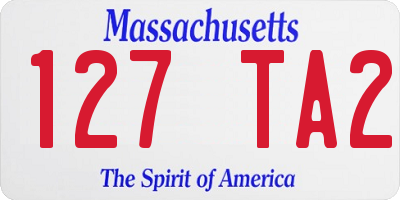 MA license plate 127TA2