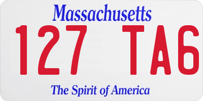 MA license plate 127TA6