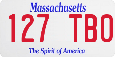 MA license plate 127TB0