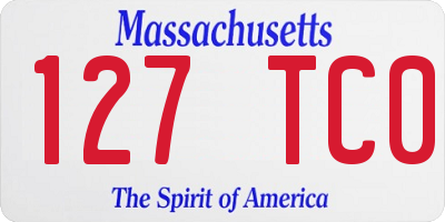 MA license plate 127TC0