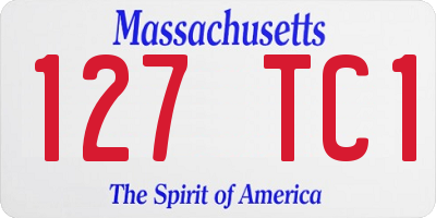 MA license plate 127TC1