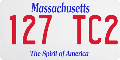 MA license plate 127TC2