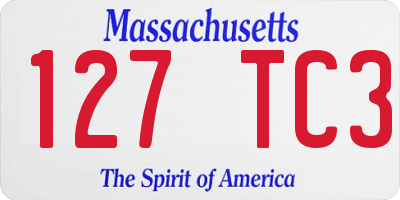 MA license plate 127TC3