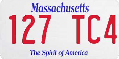 MA license plate 127TC4