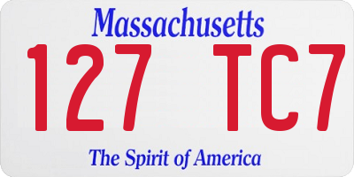 MA license plate 127TC7