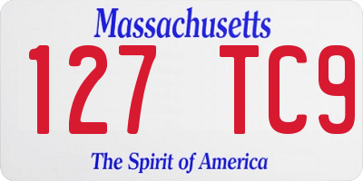 MA license plate 127TC9