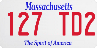 MA license plate 127TD2
