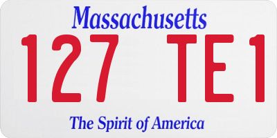 MA license plate 127TE1