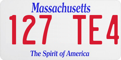 MA license plate 127TE4