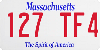 MA license plate 127TF4