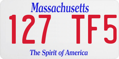 MA license plate 127TF5